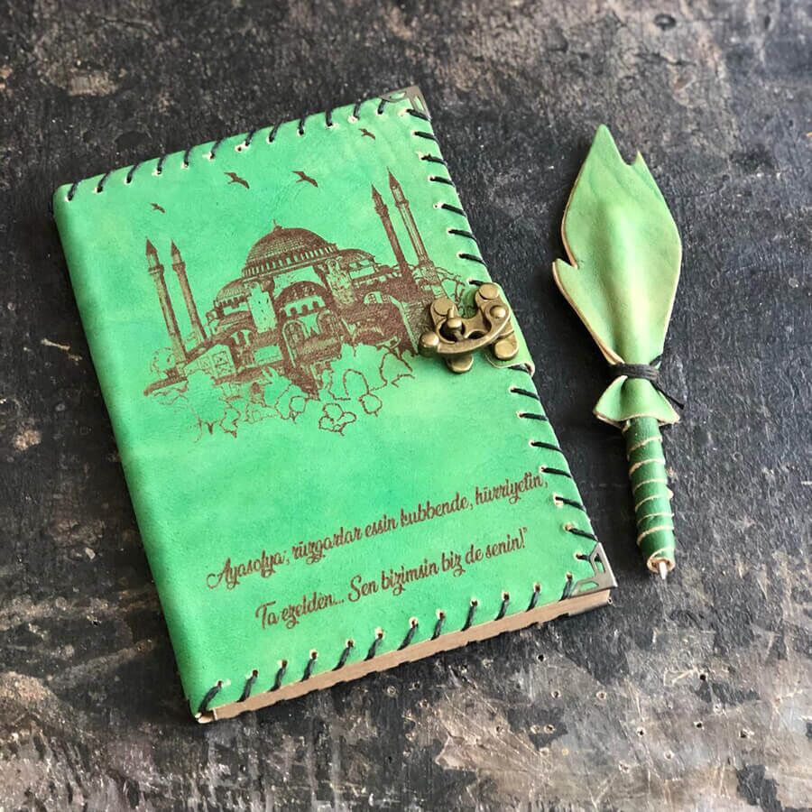 Ayasofya Cami Tasarımlı Deri Defter - 1