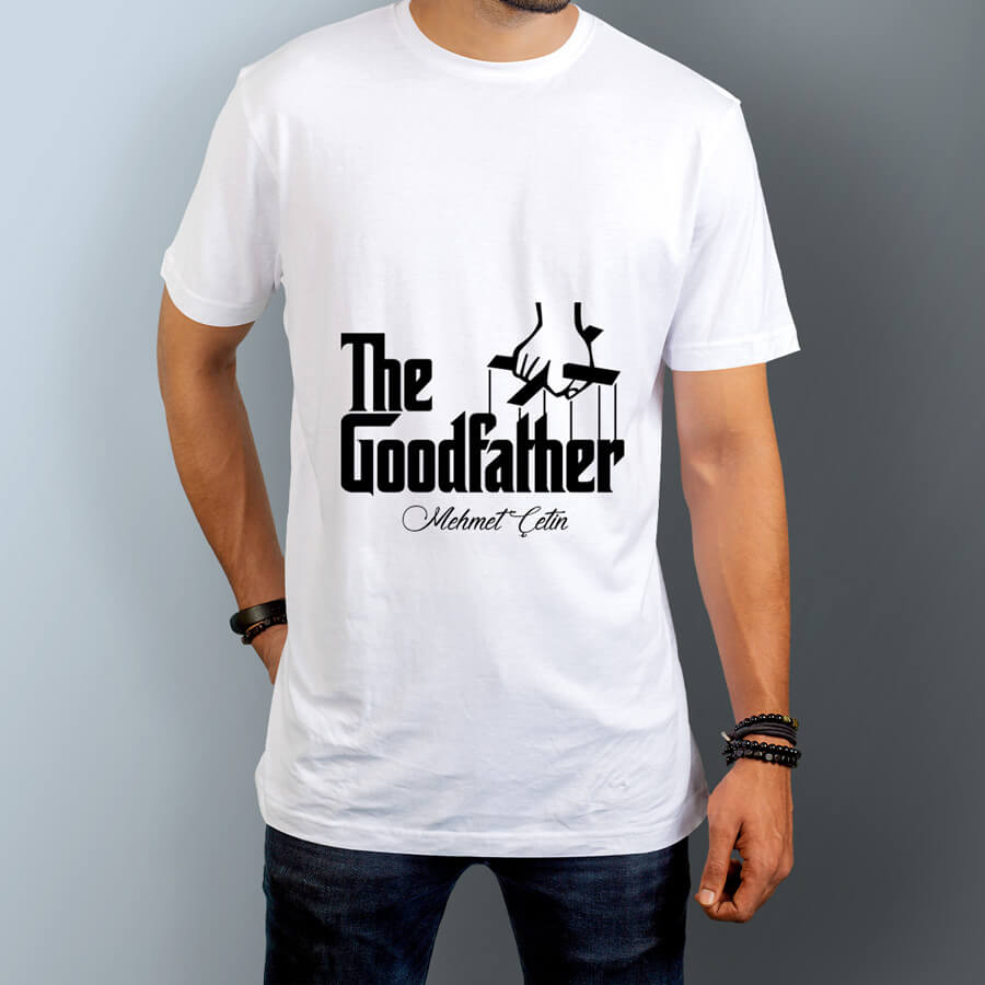 Babaya Hediye İsme Özel GoodFather Tişört - 1