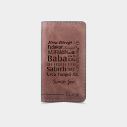Babaya Hediye Telefon Girişli Antik Kahverengi Deri Cüzdan - Hediyesec