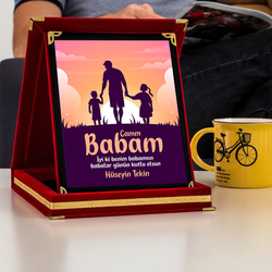 Babaya Özel Mesajlı İsme Özel Plaket - Hediyesec