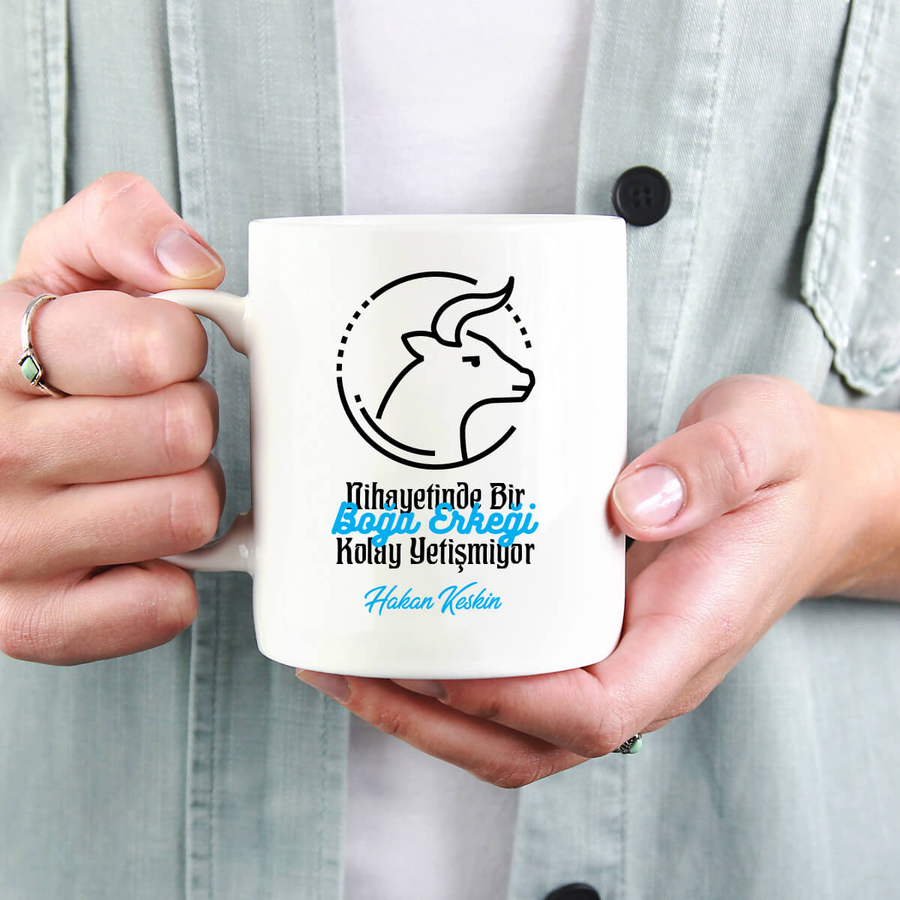 Hediyesec - Boğa Erkeğine Hediye İsme Özel Kupa