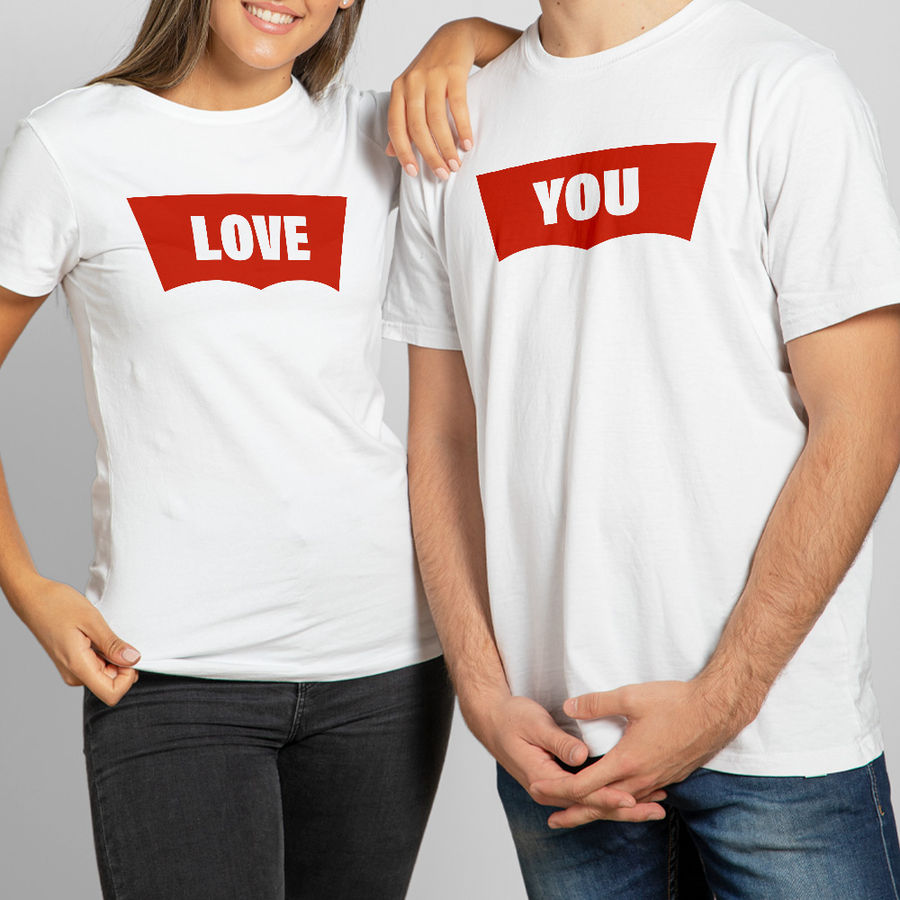 Hediyesec - Çiftlere Özel Logolu Sevgili Tişörtü