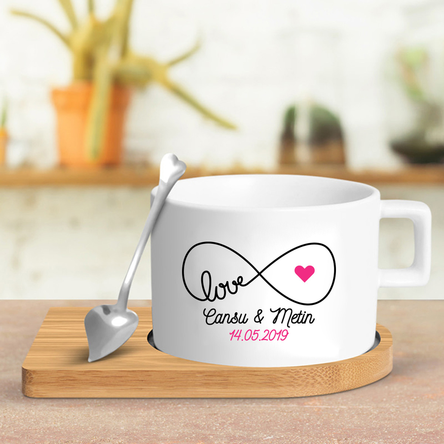 Çiftlere Özel Sonsuz Aşkımız Çay Kahve Fincanı - 1