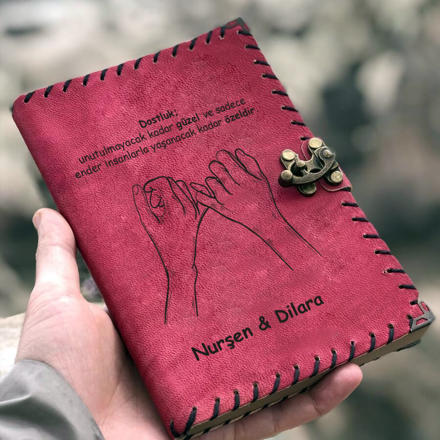 Hediyesec - Dosta Hediye İsme Özel Deri Defter