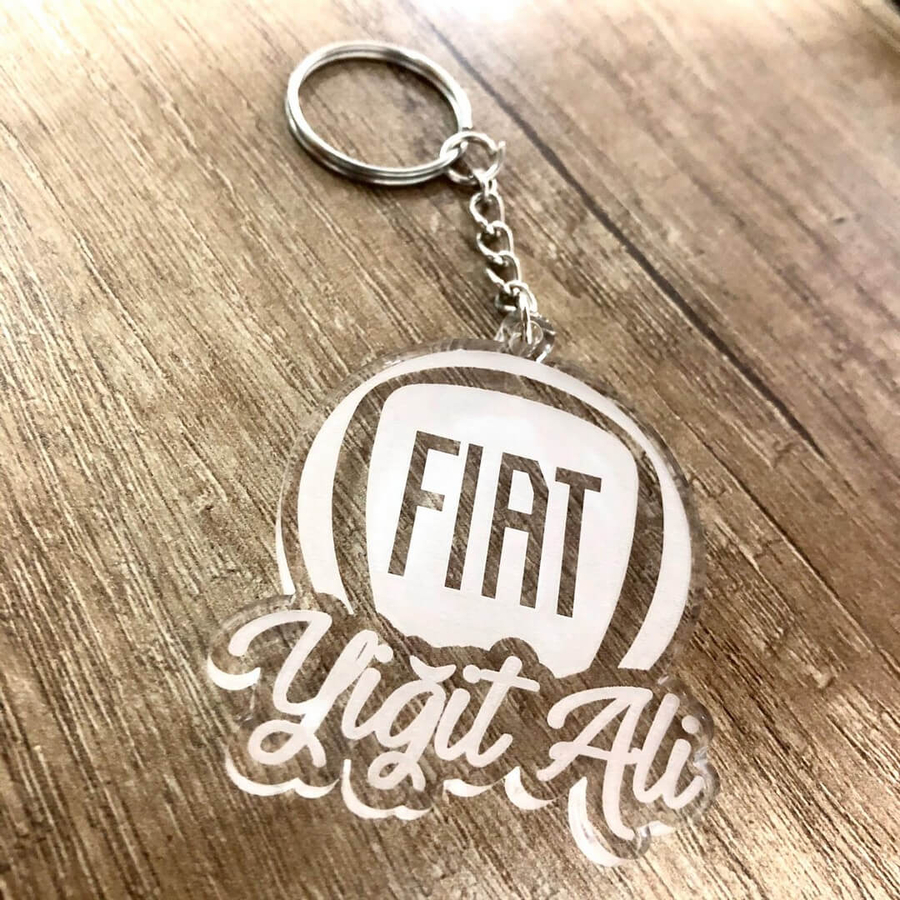 Fiat Logolu İsme Özel Anahtarlık - Hediyesec
