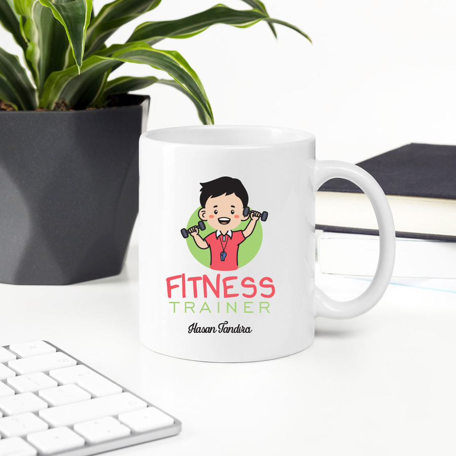 Fitness Eğitmenine Hediye İsme Özel Kupa - Hediyesec