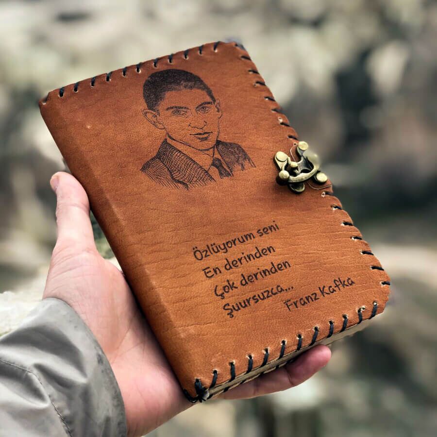 Franz Kafka Tasarımlı Deri Defter - 1