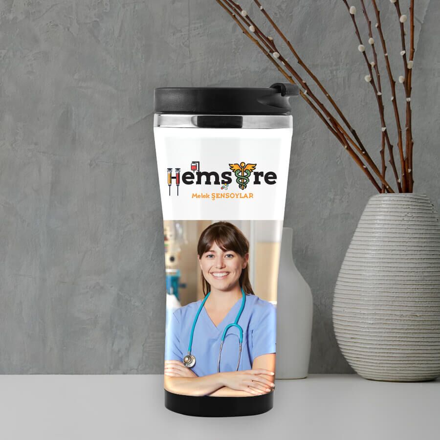 Hediyesec - Hemşireye Hediye Fotoğraf Baskılı Termos Mug