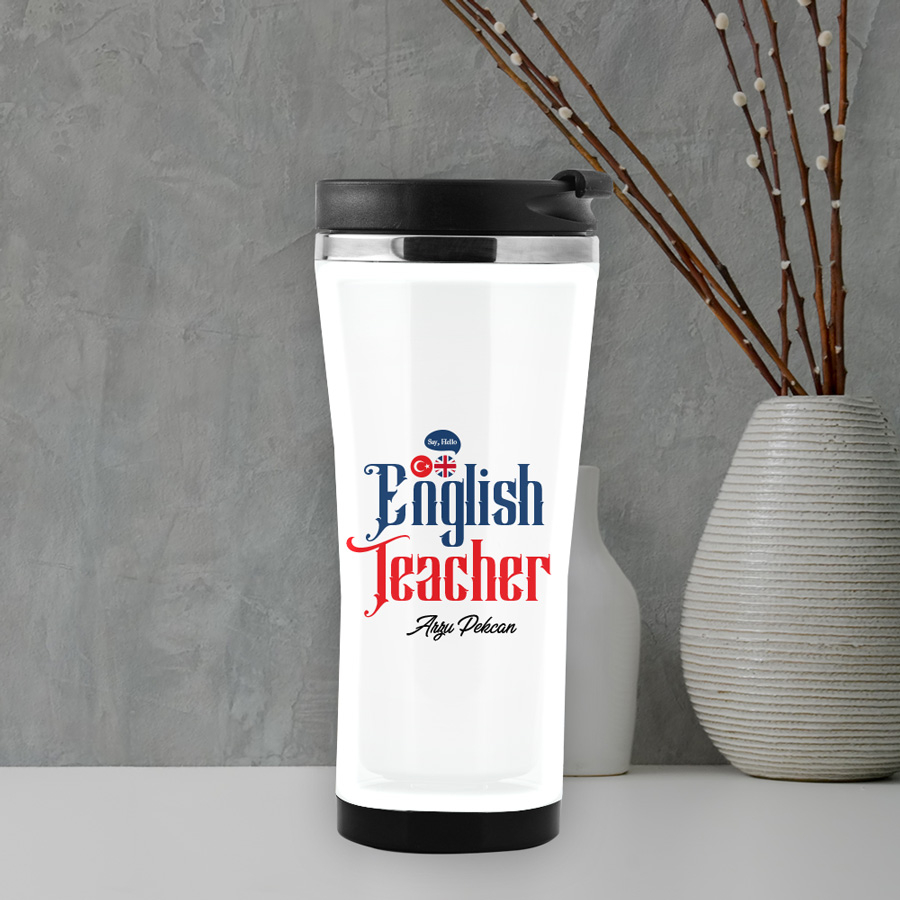 İngilizce Öğretmenine Hediye İsme Özel Termos Mug - Hediyesec
