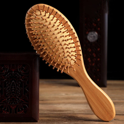 İsme Özel Baş Harf Tasarımlı Doğal Bambu Fırça Tarak - Thumbnail