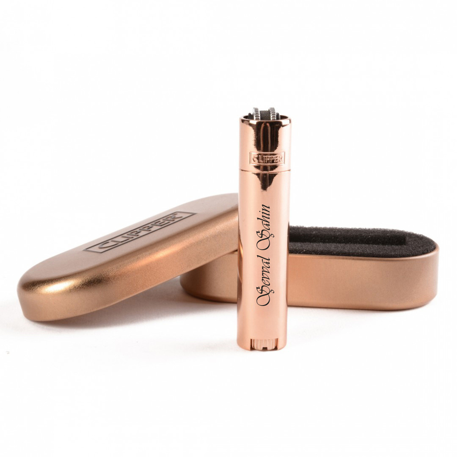 İsme Özel Clipper Metal Çakmak Rose Gold - Hediyesec
