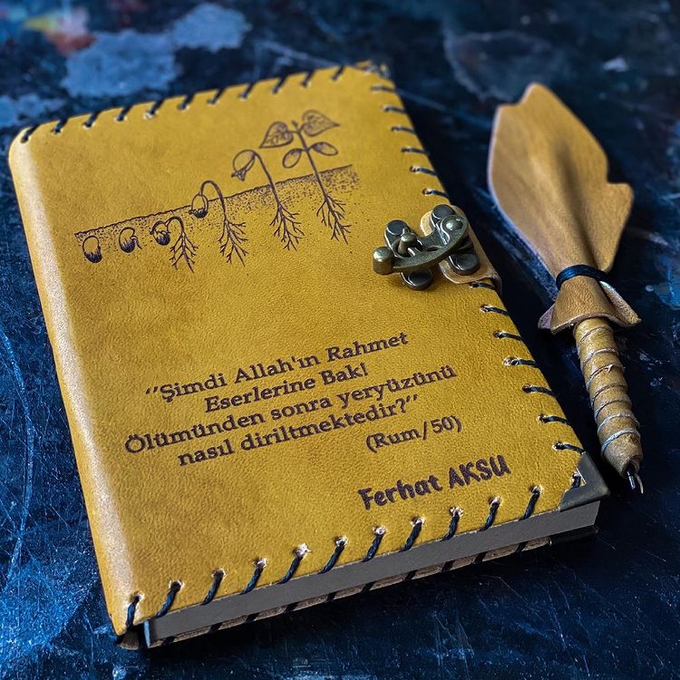 İsme Özel Dini Temalı Deri Defter - Hediyesec