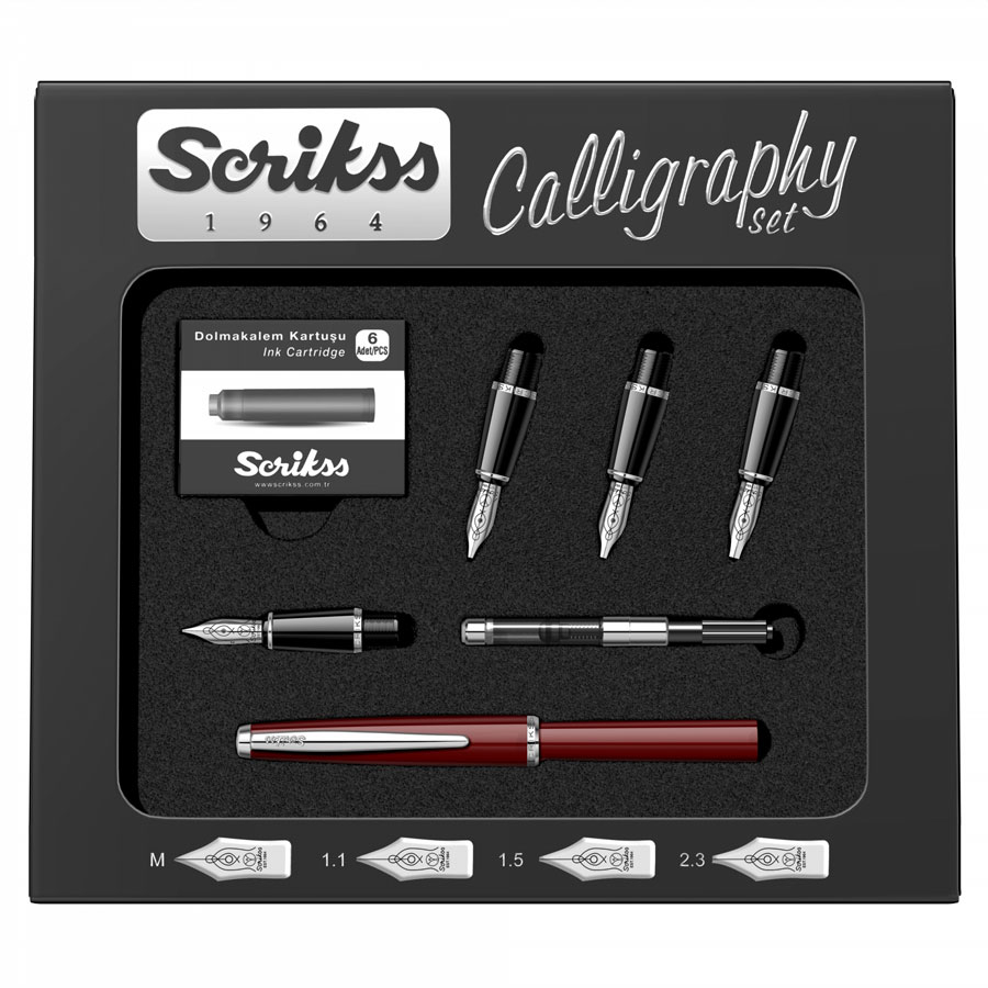 Hediyesec - İsme Özel Scrikss Kaligrafi Set Bordo