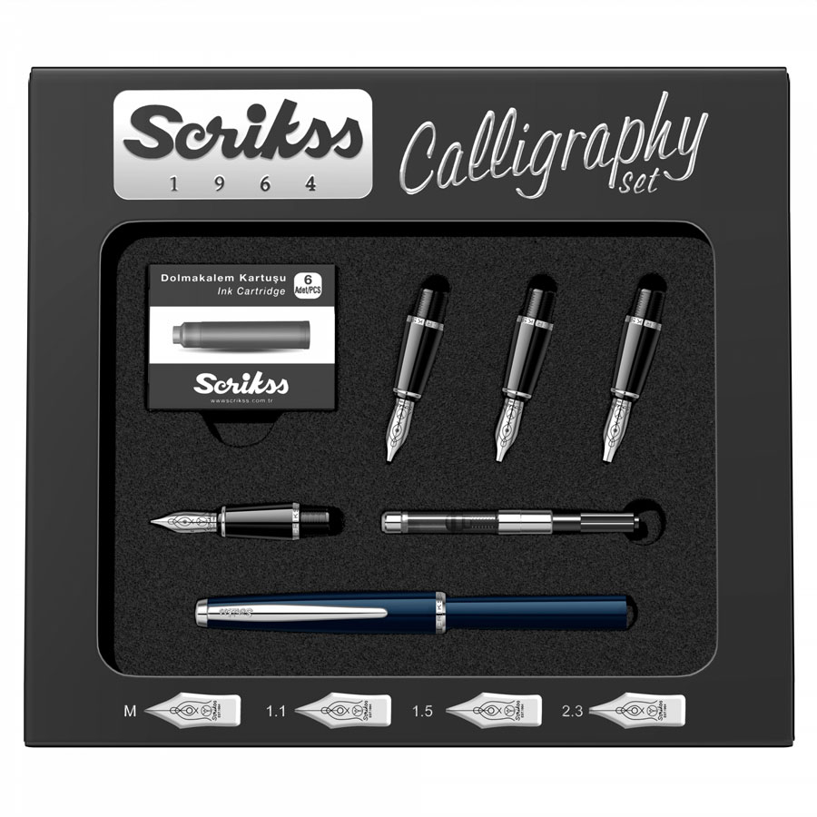 Scrikss - İsme Özel Scrikss Kaligrafi Set Lacivert