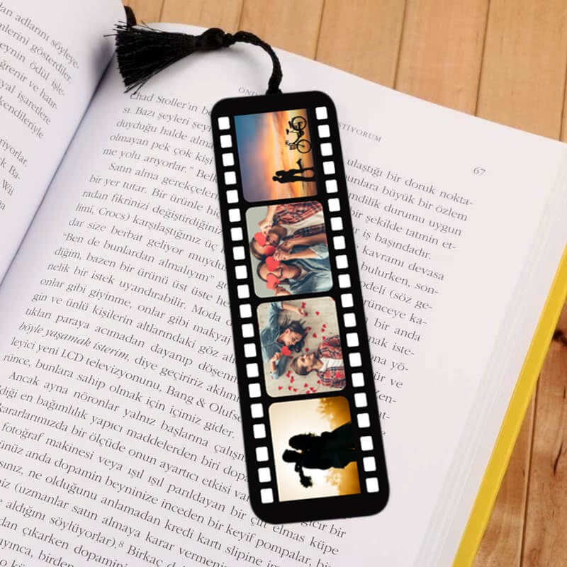 Hediyesec - Kişiye Özel Film Şeridi Tasarımlı Kitap Ayracı