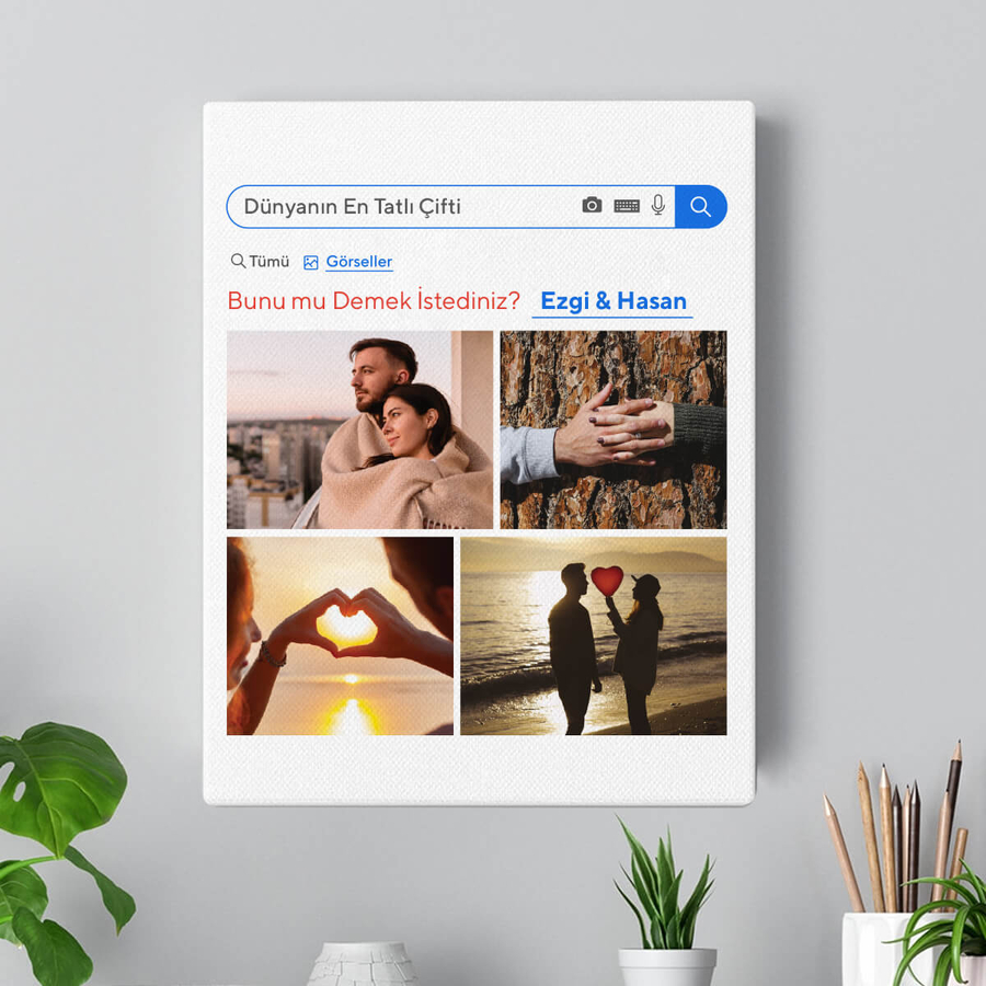 Kişiye Özel Fotoğraflı Arama Motoru Kanvas Tablo - Hediyesec