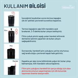 Kişiye Özel İsim ve Tarih Yazılı French Press Çelik Termos - Thumbnail