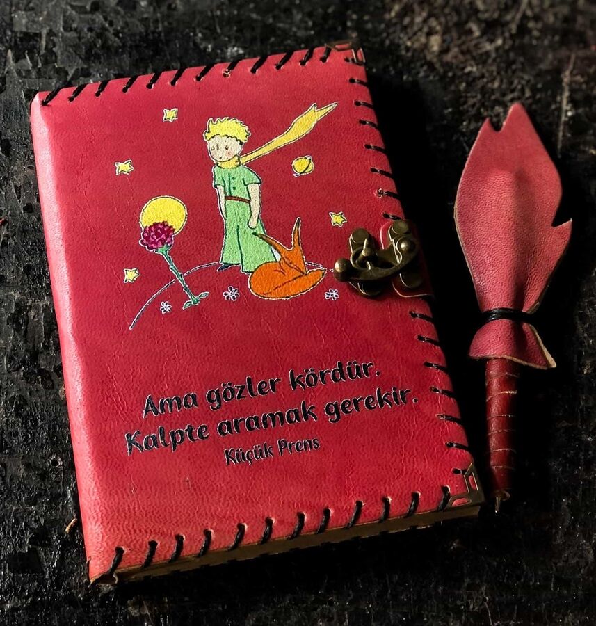 Küçük Prens Tasarımlı Deri Defter - Hediyesec