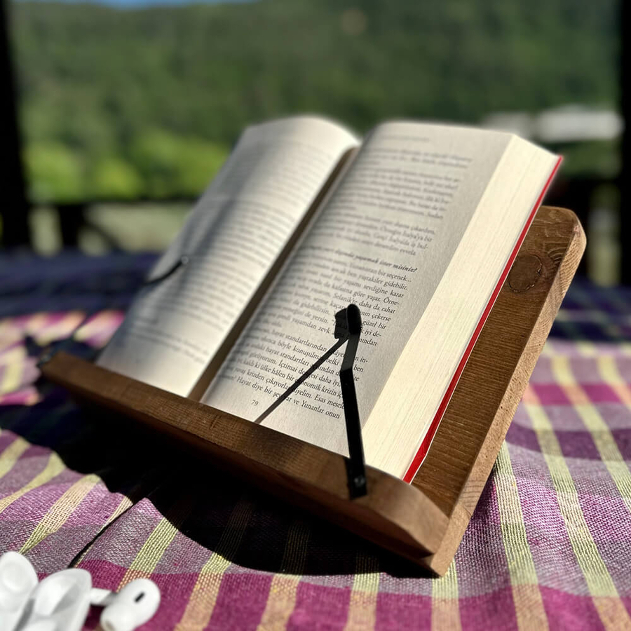 Masif Çam Ağacı Ayarlanabilir Kişiye Özel Kitap Okuma Standı
