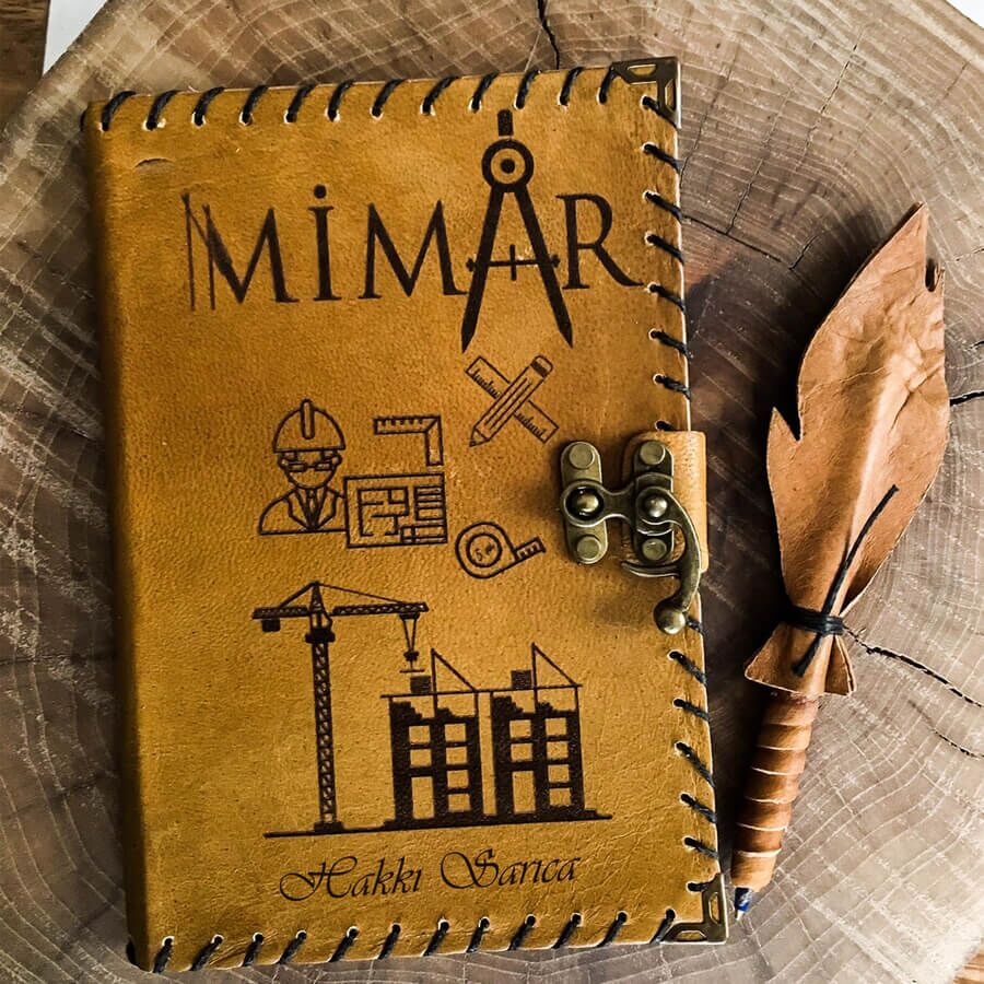 Mimara Hediye İsme Özel Deri Defter - 1