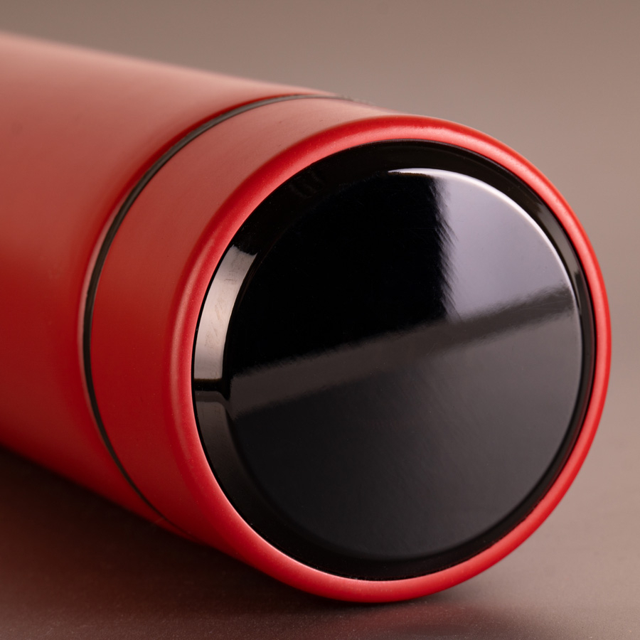 Minimal Harf Tasarımlı Sıcaklık Göstergeli Çelik Termos Kırmızı - 7