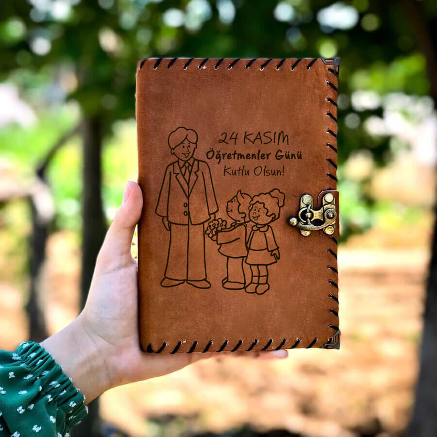Hediyesec - Öğretmenler Günü Hediyesi Deri Defter