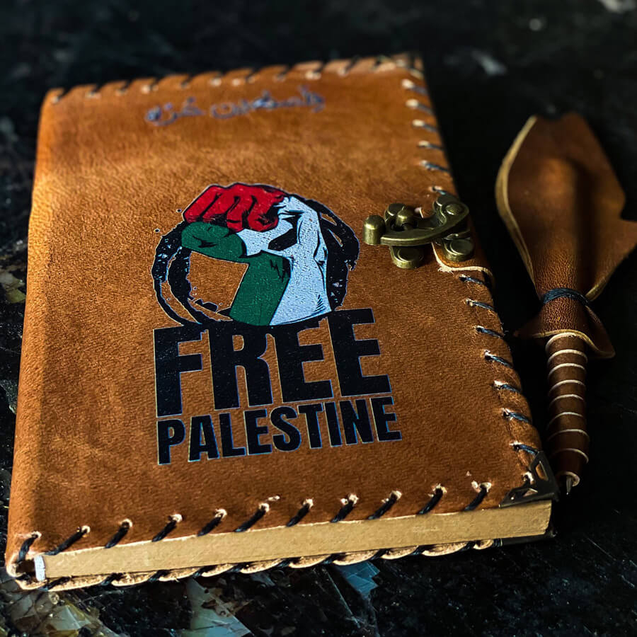 Özgür Filistin Tasarımlı Deri Defter - Hediyesec