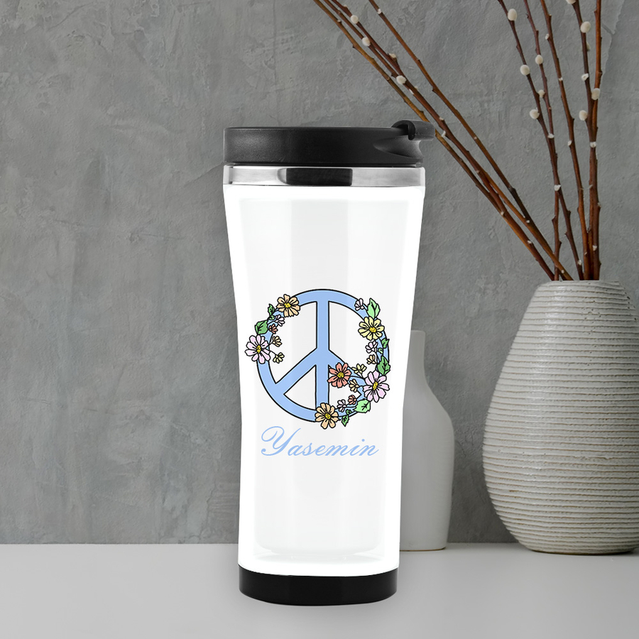 Hediyesec - Peace Barış Logolu İsme Özel Mug