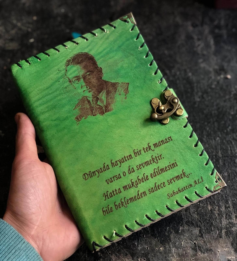 Sabahattin Ali Tasarımlı Deri Defter - Hediyesec