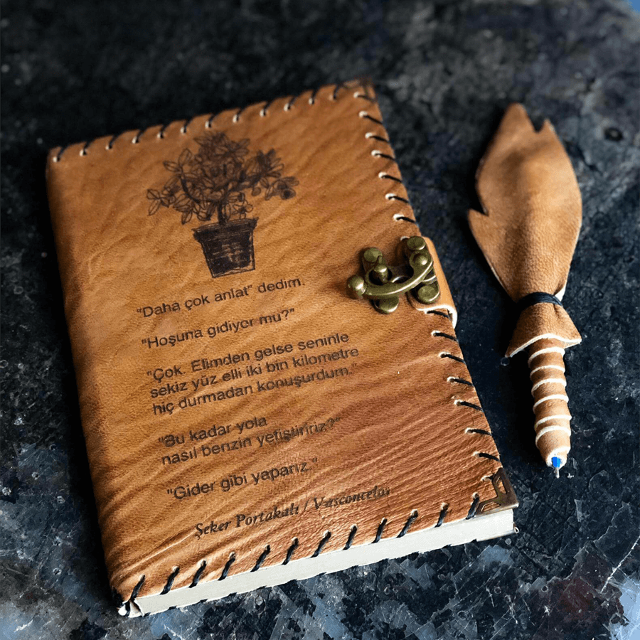 Hediyesec - Şeker Portakalı Deri Defter