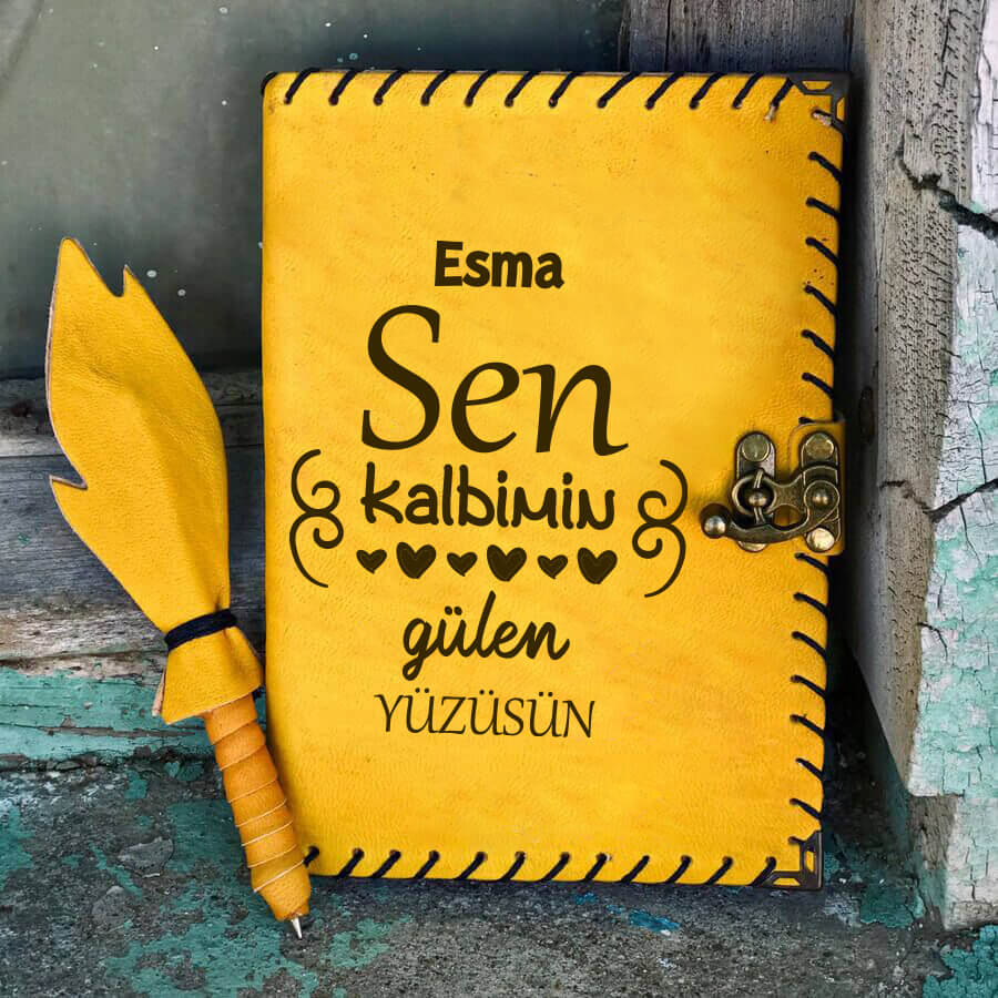 Sen Kalbimin Gülen Yüzüsün Deri Defter - 1