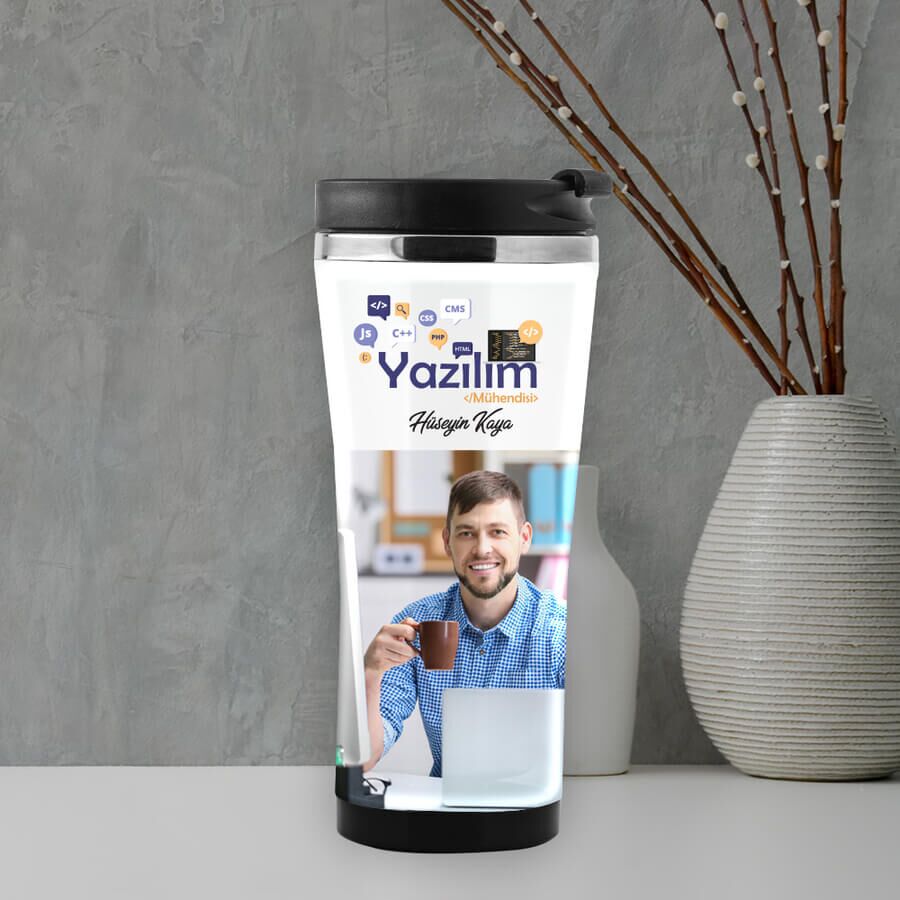 Yazılım Mühendisine Hediye Fotoğraf Baskılı Termos Mug - 1