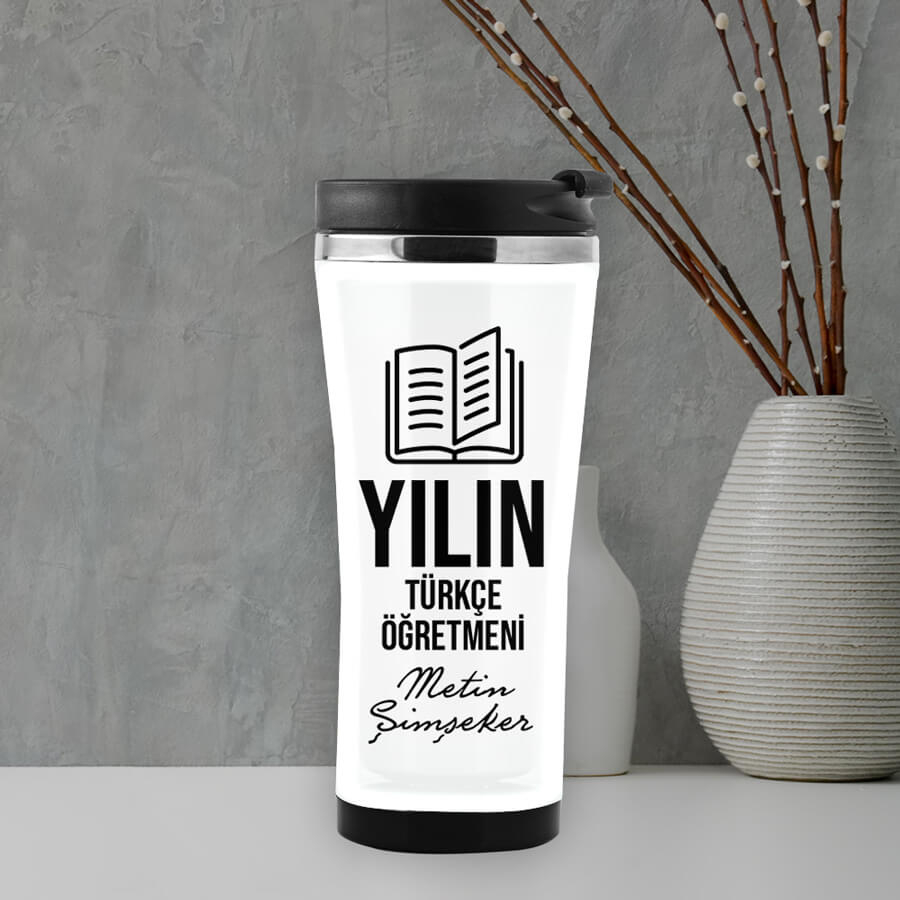 Hediyesec - Yılın Türkçe Öğretmeni İsme Özel Termos Mug